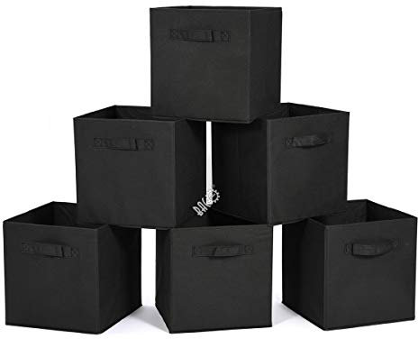 BRIAN & DANY Faltbare Aufbewahrungsbox in Würfelform, 6er-Pack, Schwarz, 31 x 31 x 31 cm