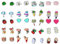 Amasawa 20 Paar Ohrstecker Tier Blumen Coole Ohrringe Set, Ohrstecker aus Edelstahl, für Mädchen Frauen Candy Flower Cake Tiere Herz Eis Eis Bunte Süße Ohrringe