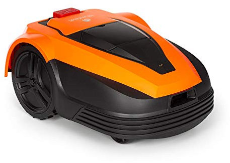 Blumfeldt Garden Hero - Robot Tagliaerba, Batteria Ioni di Litio: 5,2Ah, incl. Stazione di Carica, Durata: fino a 180min., Superficie: fino a 1.200m², Protezione: IPX4, Arancione