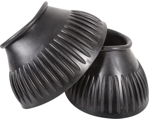 Classic Equine Rubber Pull-On Bell Boots, Black, Medium
