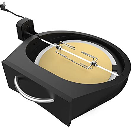 Onlyfire PizzaRing Kit mit Drehspieß, Komplettpaket Pizzaofen Umbausatz, incl. Pizzastein und Rotisserie Grillspieß Kompatibel für Big Green Egg Large Kamadogrill Keramikgrill