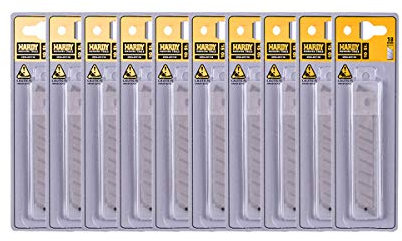 HARDY WORKING TOOLS 100 Stück Cuttermesser Klingen, Abbrechklingen Breite 18mm, Teppichmesser, 10 Stück Messerklingen in 1 Verpackung, Ersatzklingen, A0550-201018, Silber
