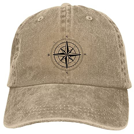 917 Baseballkappe Kompass Windrose Schwarz Weiß Baseball Cap Unisex Dad Hat Verstellbare Basecap Für Running Outdoor Wandern