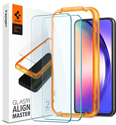 Spigen AlignMaster Schutzfolie kompatibel mit Samsung Galaxy A54 5G, 2 Stück, Kratzfest, 9H Härte Folie