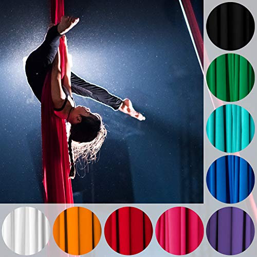 Play Juggling - Vertikaltuch for Aerobatics and Aerial Disciplines Professionelles Aerial Fabric für Kunstflug 100% Polyester Zertifiziert (6 Meter - Schwarz)
