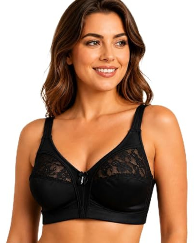 ShopMCR Soutien-gorge en dentelle sans armature pour femmes à bonnet plein sans rembourrage - Soutien-gorge à bonnet plein souple à maintien ferme avec bonnets couvrants complets et bretelles