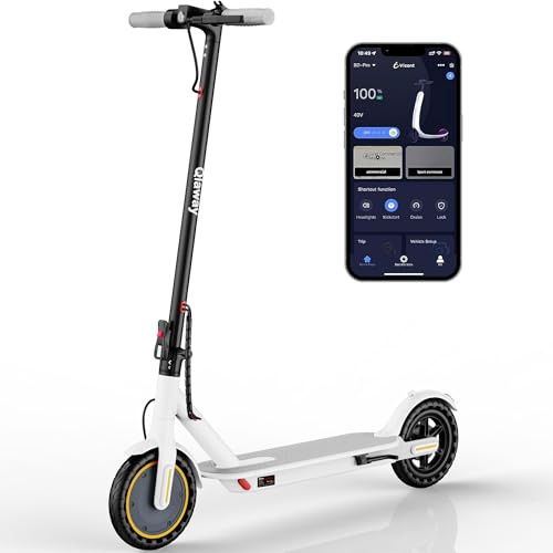 Qlaway 8.5 Aluminum Alloy Frame E Scooter for Adults 19 MPH Sport Escooter 350W Motor, Electric Scooter Up to 22 Miles Range, Bearing 265 LBS/APP Control-White