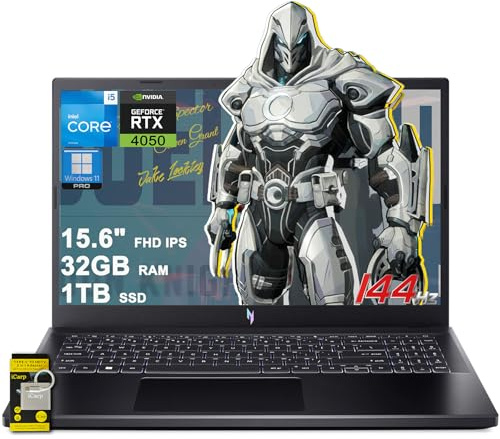 acer Nitro V 15 Gaming Laptop 15.6 FHD IPS 144Hz Intel Octa-core i5-13420H 32GB RAM 1TB SSD GeForce RTX 4050 Retroilluminato USB-C Win11Pro w/ICP Accessorio