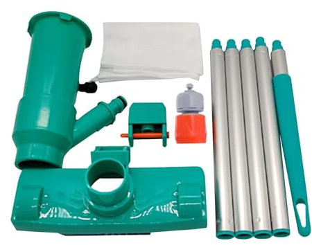 SRKATI Kit d'entretien Aspirateur portatif pour Piscine avec tiges pour Nettoyage du Fond de la Piscine Kit de Nettoyage de Piscine