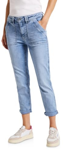 STREET ONE 3716901 Vaqueros Cargo de Corte Holgado, Ultra Bleach Random Washed, 33W / 28L Mujeres