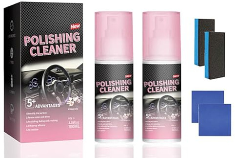 Spray de detallador interior, pulverización de esmalte de automóviles de limpieza profunda, limpiador de pulido interior del automóvil, protector de pulido y mantenimiento para caucho automotriz (2)