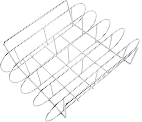 COLLBATH Griglia per Costine in Piedi in Acciaio Inossidabile Supporto per Arrosti Barbecue Portatile Utensile per Griglia da Campeggio Adatto a Feste e Picnic