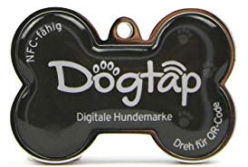 Dogtap Solid, digitale Hundemarke Knochen, mit NFC-Chip und QR Code für Kontaktdaten und Steckbrief, PVC, Metall, wasserfest, robust, 41,6 x 28,5 x 4,6 mm