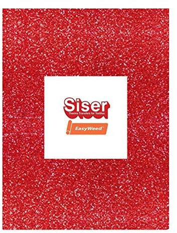 A4 Vinyl Sheets - Siser Easyweed - HTV Iron On Heat - Red Glitter - Choose Quantity (3 x Red Glitter - A4 Sheet HTV)