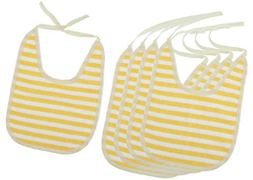 F Fityle 5Pcs Wasserdicht Baby Lätzchen, Weich Babylätzchen für Baby Jungen - Gelb, 29x22cm