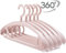 Trrcylp 10 Stück robuste Kunststoff-Kleiderbügel 11,3 kg Kapazität Drehhaken Kleiderbügel breite Schulter rutschfest dick Kleiderbügel (pink)