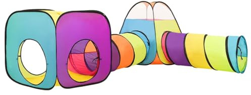 vidaXL Tienda de Juegos para Niños Infantil Adorno Bebés Diversión Túnel Carpa Sala Salón Estar Juguete Habitación Casa Hogar Multicolor
