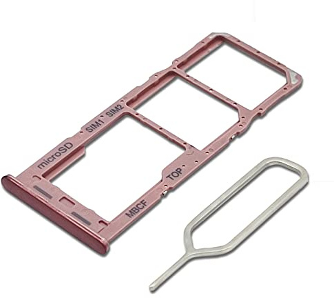Eonpam Dubbel SIM-kortram för Samsung Galaxy M33 5G SM-M336 kortbricka, SIM-korthållare, slot hållare + SIM-stift (brun)