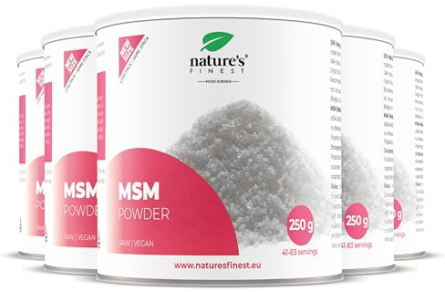 Nature's Finest MSM-pulver 250 g | En ren och potent källa till organiskt svavel för gemensam hälsa, hudvård och allmänt välbefinnande | Kvalitetstestad från tredje part