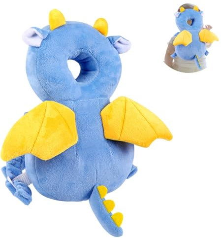 Umtiti Baby Head Protector Pad Safety Pad for Walking & Crawling, Toddlers Head Safety Adjustable Back-Pack,Blue Dinosaur