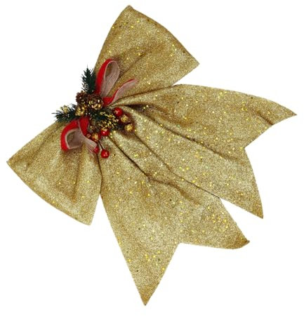 Cabilock 1Stk Weihnachtsbogen Dekoration Anhänger Weihnachtsdekorationen Christbaumschmuck Queen-Size-Topper weihnachtliche Bowknot-Ornamente Weihnachtsbaumschleifen Weihnachten