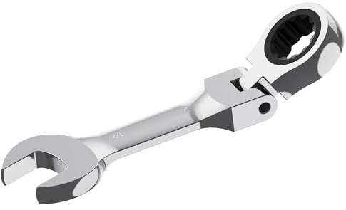 FOCMKEAS 1/2 Anti-slip Stubby Flex-Head Ratcheting Combination Wrench SAE