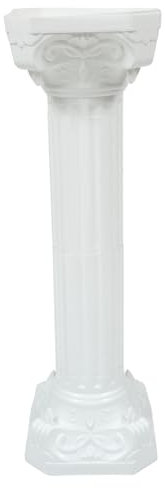 SUPVOX Roman Column Plinth Stand Urn Planter Wedding Pillar Round Vase Roman Pillar Figurine Wedding Landscape Column Flower Vase outside Front Door Zen Garden Child White Plastic