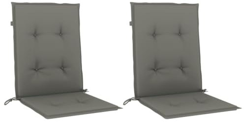 vidaXL Niedriglehner Auflagen 2 STK., Polster Kissen für Gartenmöbel, Stuhlauflage Sitzauflage für Gartenstuhl, Gartenstuhlauflagen, Dunkelgrau 100x50x4cm Stoff