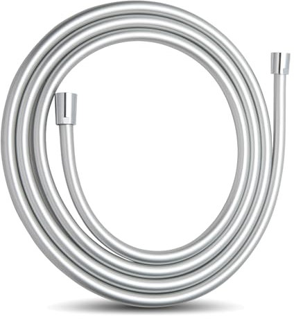 OFFO Brauseschlauch Duschschlauch 3m, Universal Duschrohr mit Duschschlauch Waschmaschine Hochdruck Brauseschlauch für Badarmaturen Ersatz,Silber