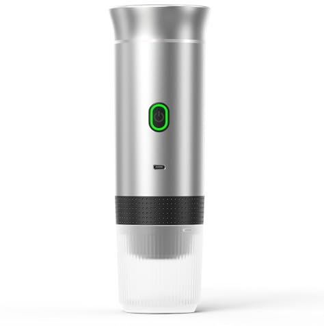 Sxhlseller Macchina per caffè Espresso Portatile da Viaggio, Macchina per caffè Elettrica Alimentata a Batteria da 12 V per Campeggio, Macchina per caffè Automatica per