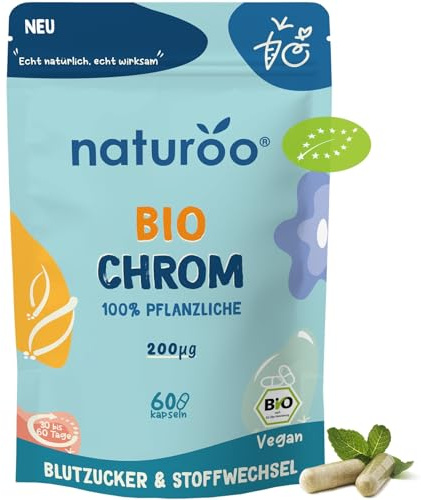 Chrome Végétal & Bio - 60 Gélules Vegan (1 à 2 mois) - GLYCEMlE Normale, Métabolisme & Coupe-Faim Naturel - Fabriqué en France