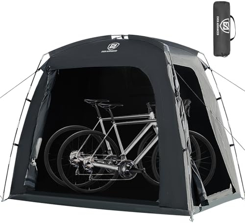 EVER ADVANCED Bike Storage Outdoor 200 * 120 * 165cm Bike Cover for Outside Store Waterproof Shed for 3 Bikes Bicycle Cover Bike Storage Tent Store Shelter Black