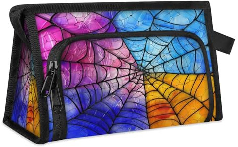 Trousse de maquillage de voyage pour femmes et hommes, toile d'araignée, trousse de toilette, trousse de douche, organisateur, couleur, L, Organiseur de sac