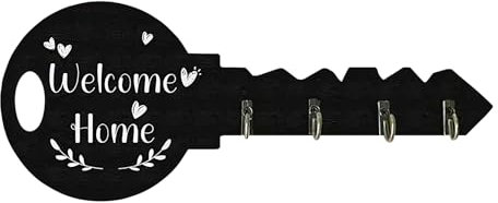 Eventerde Porte-Clés Mural,Porte-Chapeau en Bois avec Crochet de Rangement | Gain de Place Déco Vintage pour Entrée, Séjour, Chambre et Intérieur