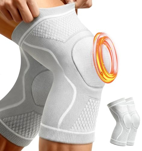 halercay Ginocchiere Calde,Ginocchio da Uomo e Donna,Ginocchiera Stabilizzante di Supporto per Anti-Freddo,Ginocchio Antiscivolo di Compressione,per Sollevamento Pesi e Corsa(S)