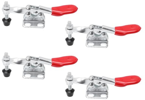 Toddmomy 4 pezzi Morsetti Leva Orizzontale con Sgancio Rapido Morsetto Compatto in Ferro per Strumenti Manuali Clip di Bloccaggio Veloce per Falegnameria e Officina Adatto per Porte