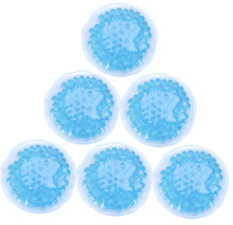 TOYZFRIENDY Lot De 6 Packs De Glace Ronde 8 Cm Pack De Gel Compresses Chaudes Et Froides Réutilisables Pour Physiothérapie Sport Douleurs Musculaires Et Récupération