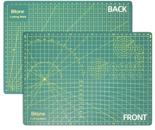 Bitone 1pcs A4 Self-Healing Cutting Mat,21x30cm Flexible，Non-Slip PVC Craft Mat for Quilting, Sewing, Scrap Booking, Fabric & Paper Craft.
