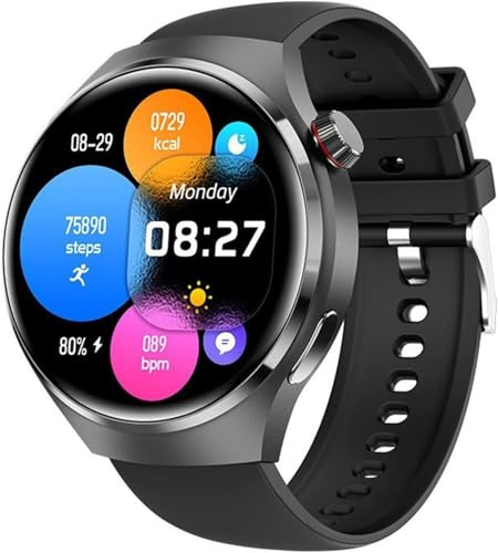 Orologio intelligente con schermo rotondo, fitness tracker da 1,6 pollici con frequenza cardiaca, monitoraggio del sonno e modalità multi-sport, per uomini e donne