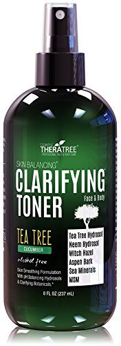 TheraTree Clarifying Toner with Tea Tree, Neem, MSM, Alcohol Free, 8 Fl Oz