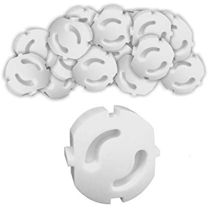 KEROOS® Steckdosen Kindersicherung | Steckdosenschutz zum stecken | Steckdosensicherung für Baby und Kinder ohne kleben | weiß (10/20 Stück)