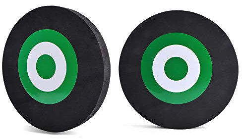 4pcs EVA Foam Archery Target Round Moving Arrow Target Face 25cm for Arrow Hunting Carbon Fiberglass Practice Game (Black+Green)