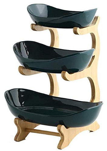 YRHH Fruit Basket Fruit Basket, Creative Countertop Ceramic Fruit Etagere, 3-Tier Fruit Bowl, Table Decoration Fruit Basket, for Fruit, Bread, Snacks