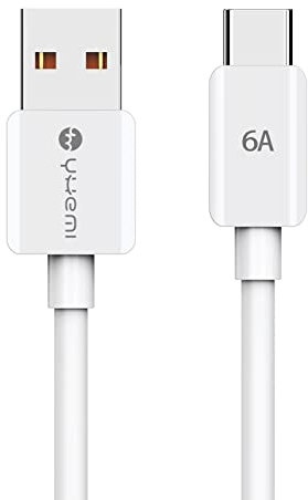 YHEMI Cavo USB 6A Cavo USB Tipo C 5.9Ft Ricarica Rapida per Samsung S21 S20, Huawei P30 P20 P9, Xiaomi, OnePlus, Grigio Siderale
