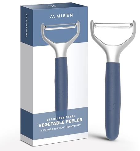 Misen Stainless Steel Vegetable Peeler - Dishwasher Safe Y Peeler - Easy to Use with Potatoes, Cabbage, Carrots, and More - Progessional Grade Kitchen Tool - Blue