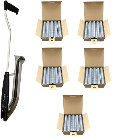 UPONOR Grapadora para calefacción por suelo radiante, 1250 unidades, 14-20 mm, tubo de calefacción por suelo radiante, soporte de tubos, agujas para tuberías, clips