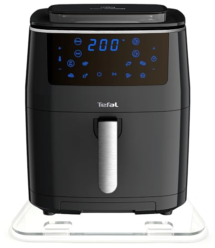 Gleitbrett aus Acryl für Tefal Heißluftfritteuse Easy Fry Grill & Steam | transparent | 32x32cm | hochwertige Teflongleiter für müheloses Verschieben und Gummifüße für festen Stand | Made in Germany