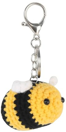 LightBeacon Portachiavi Carino Ape All'uncinetto, Portachiavi Peluche Calabrone, per Borsa, Borsetta