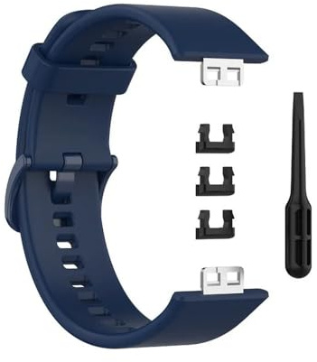 Silikonrem Klockarmband Tillbehörsbyte Sportarmband Verktygsrem för Huawei Watch FIT Rem, 3 marinblå,För huawei klocka passform