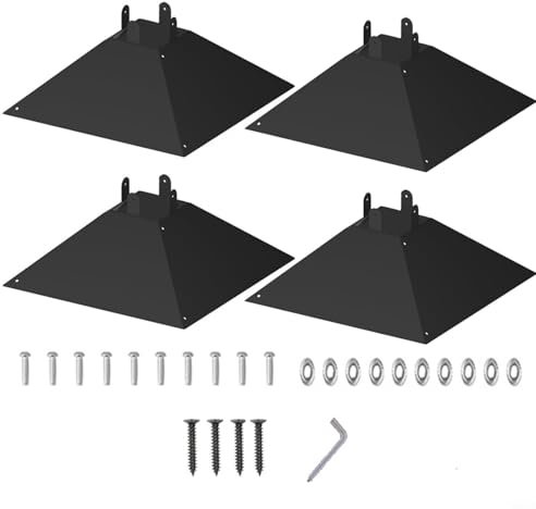 HpLive Lot de 4 protections d'écureuil pour mât en bois - Grille de protection en métal pour mangeoire à oiseaux - Pour mangeoire à oiseaux, cour, pelouse